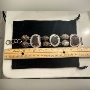 Beautiful stone sterling silver bracelet